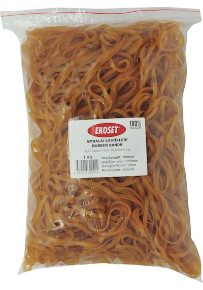 Ekoset Geniş Kauçuk Ambalaj Paket Lastiği 18 MM 1 KG