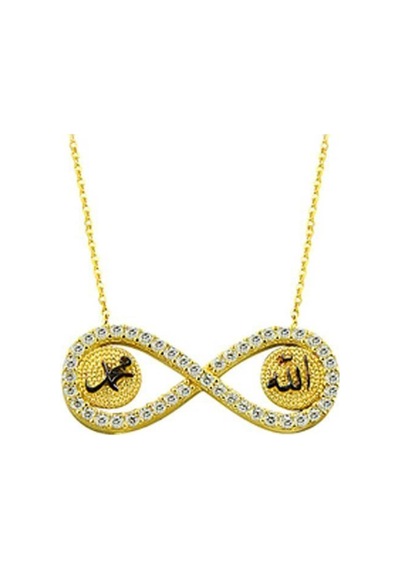 Bilezikhane Kolye Allah Muhammed Sonsuzluk 3,26 Gram 14 Ayar Altın