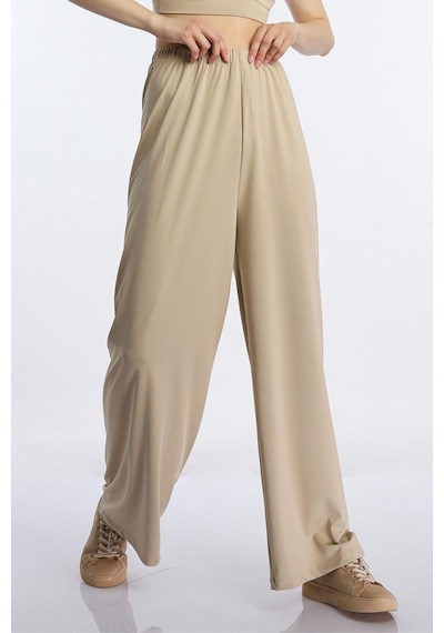 Quhox Kadın Allegro Kumaş Oversize Pantolon Vizon