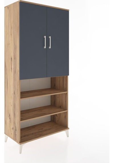 Hyperion Dolap 4 Raflı 2 Kapaklı Tek Askılı 88x44x195 Çam-ant... Çam