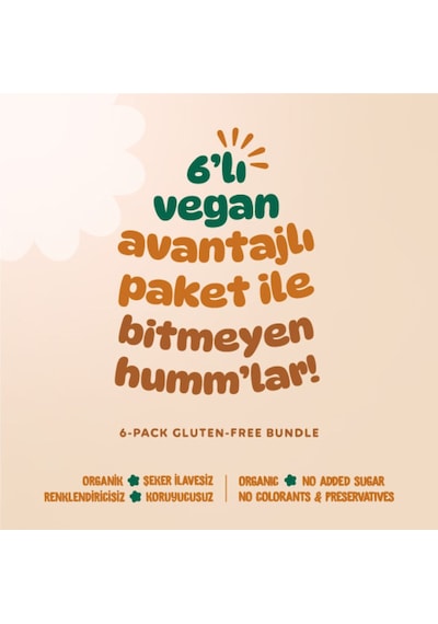 Humm Organic Organik Vegan Ara Öğün Atıştırmalık 6'lı