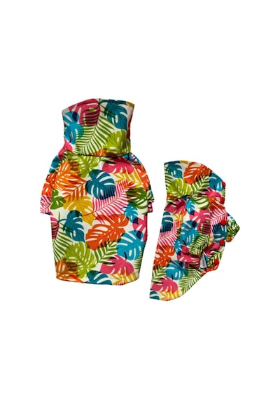Gedyco Colorful Palm Fileli Küçük Irk Köpek Yağmurluğu