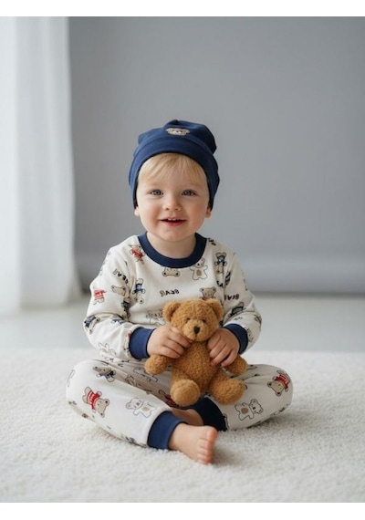Zekids Erkek Çocuk Ayıcık Desenli Pamuklu Pijama Takım 6-9 Ay 9 Yaş Aralığı -16845 Renklı Zekids Erkek Çocuk Ayıcık Desenli Pamuklu Pijama Takım 6-9 Ay 9 Yaş Aralığı -16845 Renklı