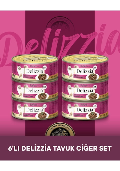 Reflex Plus Delizzia Yetişkin Tavuklu-ciğerli Gravy Kedi Maması 6x85 Gram