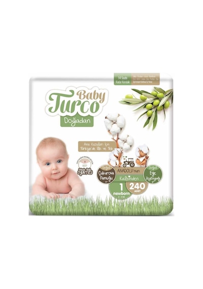 Baby Turco Doğadan Yenidoğan Bebek Bezi 1 Numara 240 Adet