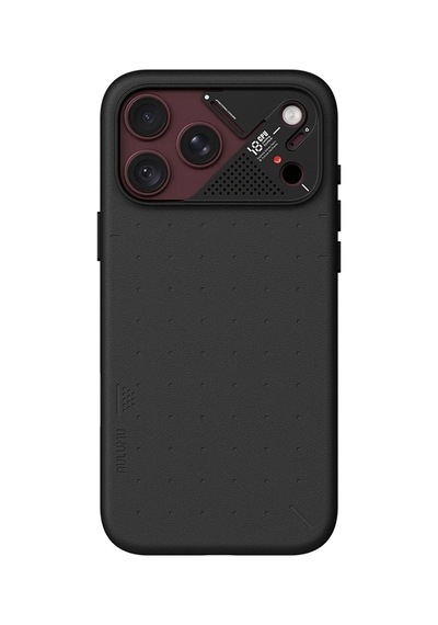 A18 İphone 18 Pro Uyumlu Aramid Fiber Parçacık Dokulu Meka Tasarım Darbe Emici Kılıf Siyah