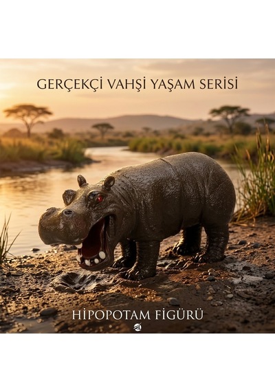 Yumuşak Soft Sesli Vahşi Hayvanlar Dünyası 27 Cm - Gerçekçi Su Aygırı Hipopotam Lisinya