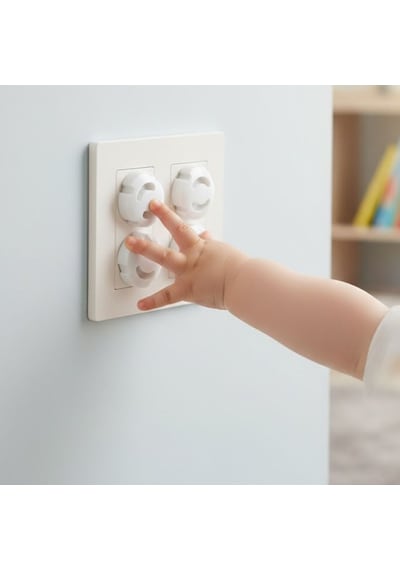 Büro Ev Ofis Çocuk Güvenliği İçin 4parça Priz İçi Düğmesi Topraklı Priz Kapağı Seti Gri