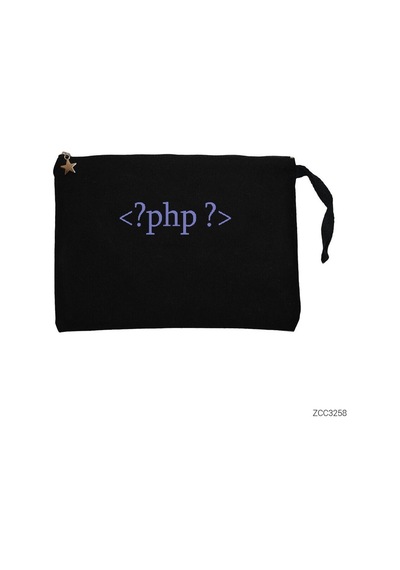 Zepplin Giyim Php Tags Siyah Clutch Astarlı Cüzdan / El Çantası Siyah