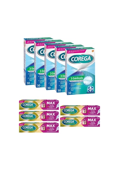 X5 3 Dakikada Diş Protezi Temizleyici 30 Tablet + X5 Max Tutuş + Konfor Protez Yapıştırıcı 40 Gr