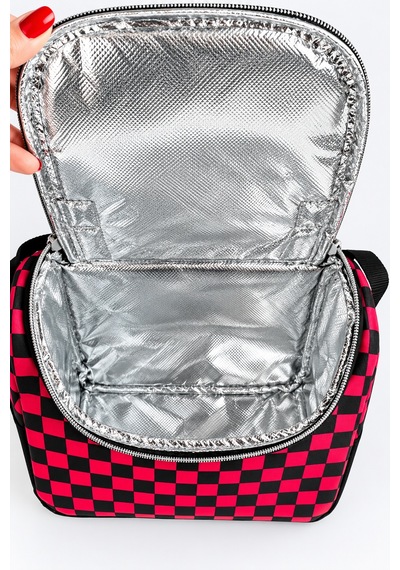 Kuromi Siyah Fuşya Termoslu Beslenme Çantası Çocuk Öğrenci Okul Yemek Çantası 24x22x14 Cm Çok Renkli