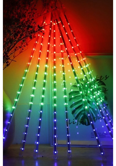 Meteor Yağmur Led Takımı-dekoratif Işık Akar Led Dış Mekan-10lu RGB