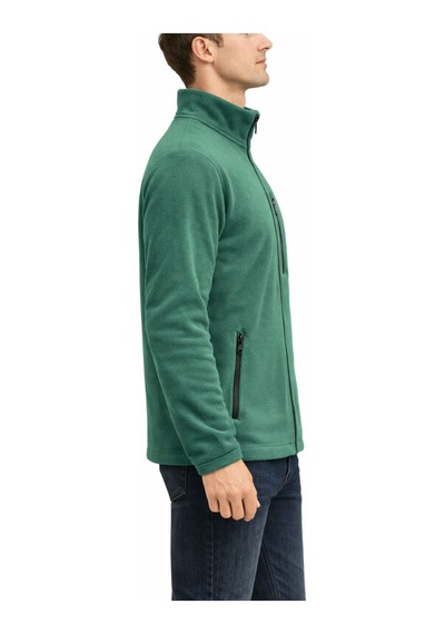 Mekaizen Unisex Polar Ceket Fermuarlı, 3 Cepli Ve Sıcak Tutar Yeşil