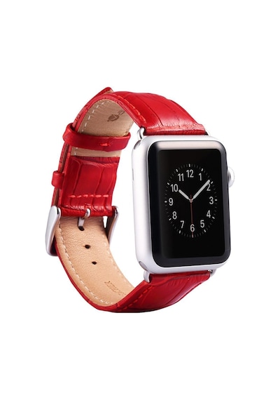 Ally Apple Uyumlu iOS  Watch 7 45Mm 6-5-4 44Mm Deri Kordon Kayış Crocodile 3