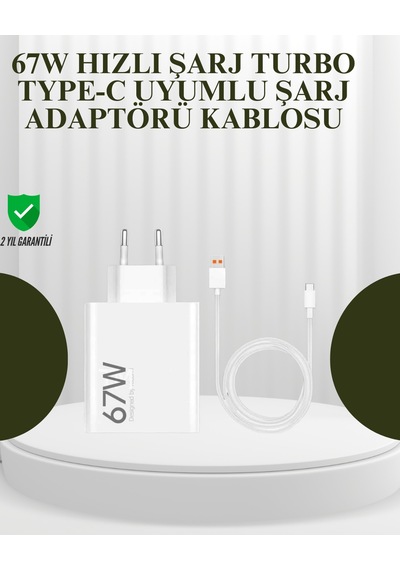 67w Güçlü Şarj Adaptörü Turbo Kablo Uzun Ömürlü Dayanıklı Tasarım