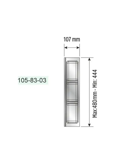 Mesan Traybond Üç Bölme Antrasit Gri Kaşıklık 107mm 105-83-03-309 Çok Renkli