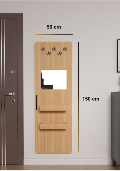 Gizli Boy Aynası, Dekoratif Vestiyer, Modern Askılık, Sürgülü Kapaklı Boy Aynası, Aynalı Vestiyer