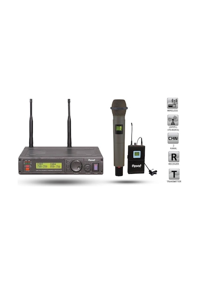 Roof R-1200 1 El 1 Yaka Uhf Kablosuz Mikrofon Set