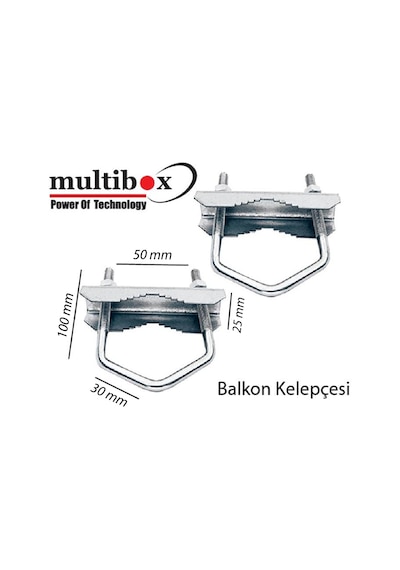 Multibox Balkon Kelepçesi Çanak Anten Montaj Aparatı