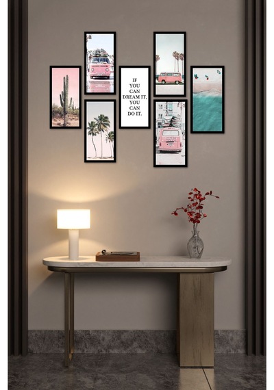 Modern Style Mutfak Model Dekorize Mdf 7 Parça Çerçeve Görünümlü Tablo Set 10206 21 X 30