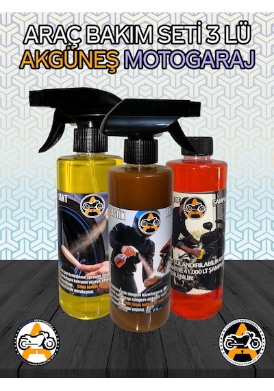 Akgüneş Motogaraj Akgüneş Araba Bakım Seti 3lü