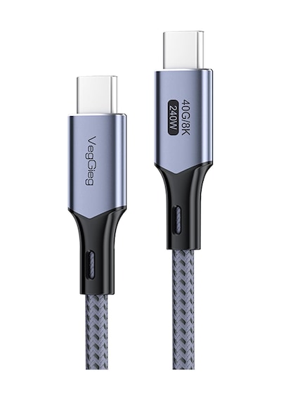 Usb 4.0 E-mark 240w 40gbps Thunderbolt 4 8k 60hz Type-c Görüntü Hızlı Şarj Ve Data Kablosu 1 Metre