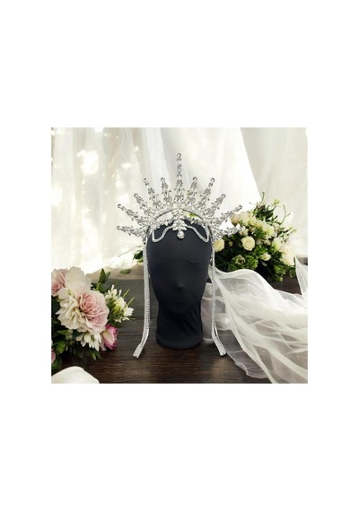 Alınlıklı Büyük After Gelin Tacı ,kına,nişan,söz,after,bride,party Taç Beyaz - 707821223 Beyaz