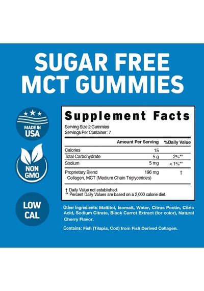 Keto Collagen + Mct Gummies 90 Gummies Ketosis + Hair Skin Nail