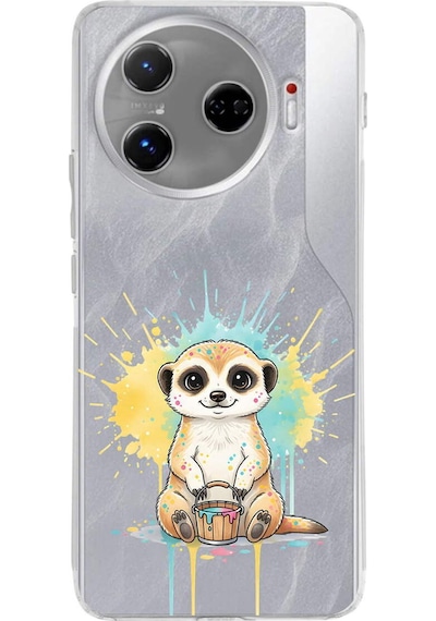 Tecno Camon 30 Pro 5g İle Uyumlu Splash Mirket Tasarımlı Şeffaf Silikon Kılıf Şeffaf