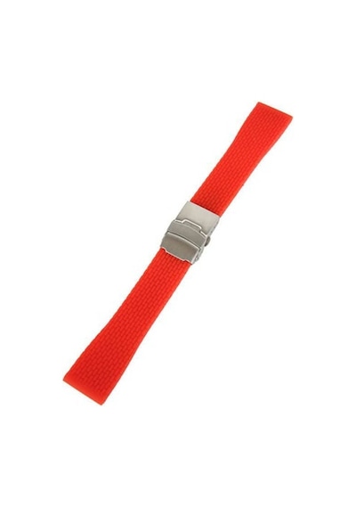 Kırmızı 1. Kalite Kauçuk Silikon Saat Kordonu 18Mm Slikon Kayış 2