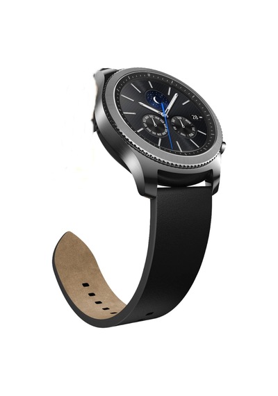 Samsung Uyumlu Gear S3 Classic Tek Kanat Kordon Deri Kayış Small (S)