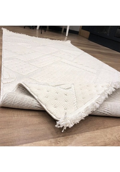 Hoom Rugs Mind 1119 Krem Modern İskandinav Kaymaz Taban Halı Krem