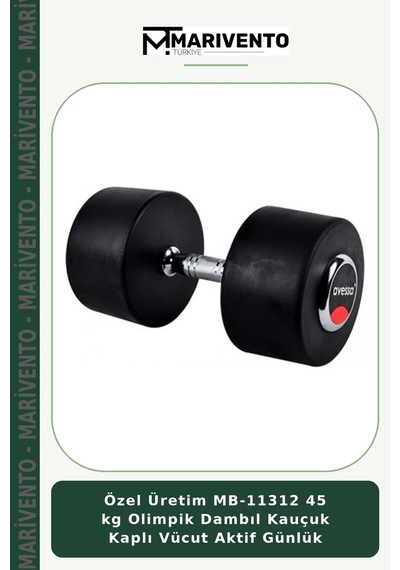 Özel Üretim Mb-11312 45 Kg Olimpik Dambıl Kauçuk Kaplı Vücut Aktif Günlük