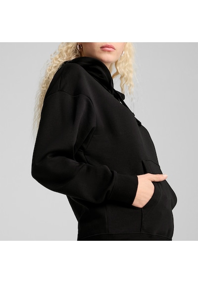 Puma Essentials Small No.1 Logo Kadın Siyah Kapüşonlu Sweatshirt Siyah