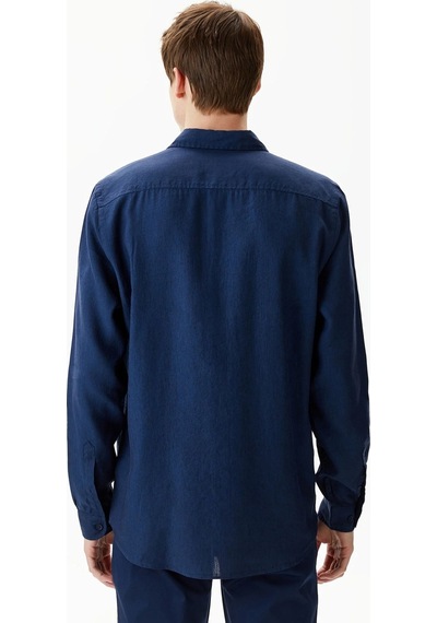Lacoste Men's Regular Fit Button-down Collar Linen Shirt Erkek Düğmeli Yaka Keten Gömlek Lacivert Lacoste Men's Regular Fit Button-down Collar Linen Shirt Erkek Düğmeli Yaka Keten Gömlek Lacivert