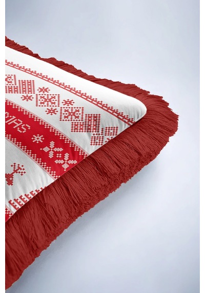 Nordik Noel Temalı Saçaklı Yastık Kılıfı - Vintage Kış Rustik Kırmızı Beyaz Püsküllü Kırlent Kılıfı Koyu Ayışığı Gümüş Nordik Noel Temalı Saçaklı Yastık Kılıfı - Vintage Kış Rustik Kırmızı Beyaz Püsküllü Kırlent Kılıfı Koyu Ayışığı Gümüş