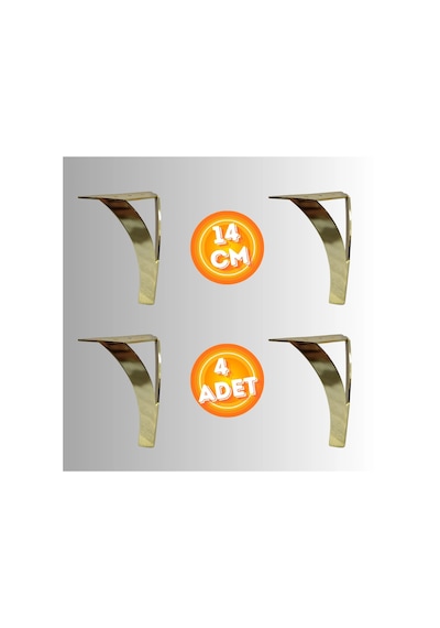 14 Cm Metal Damla Koltuk Ayağı Mobilya Ayağı Ünite Ayağı Konsol Ayağı Puf Berjer Ayağı 4 Adet Gold