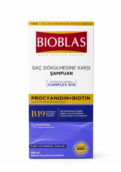 Bioblas Saç Dökülmesine Karşı Şampuan 360 Ml Complex B19 + Biotin Bitkisel Bakım Kuru & Normal Saçlar Tüm Saç Tipleri Bioblas Saç Dökülmesine Karşı Şampuan 360 Ml Complex B19 + Biotin Bitkisel Bakım Kuru & Normal Saçlar Tüm Saç Tipleri