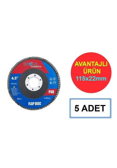 Ecole Flap Disk 115 22 Mm P40 Kum 5 Adet