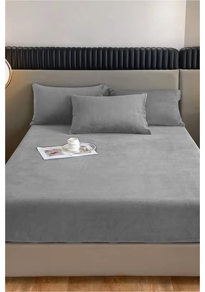 Kışlık Tek Kişilik Kadife Lastikli Çarşaf 100x200+30 Fuşya Genel