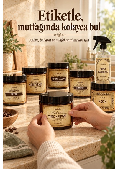 Alubrella 500 Ml 6 Kapaklı Kavanoz Ve 1 Şeffaf Boş Sprey Şişe Mutfak Düzenleme Seti Amber