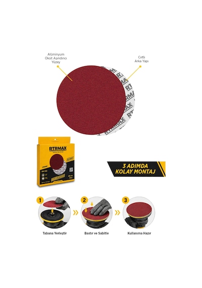 Rds11512 Alüminyum Oksit Cırtlı Zımpara 115 Mm - Kum: 120 - 20 Adet