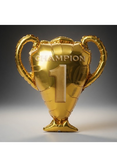 Şampiyon Kupa Folyo Balon 70x65 Cm Parti Süsleme Kutlama Dekor Balon Çok Renkli