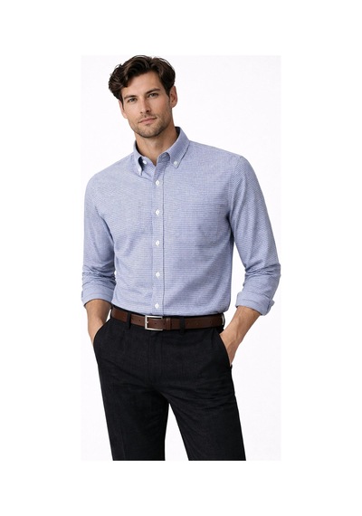 Lugon Klasik Regular Fit Uzun Kol Erkek Gömlek 7610 Mavi Lugon Klasik Regular Fit Uzun Kol Erkek Gömlek 7610 Mavi