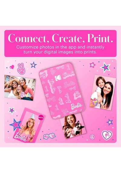 Kodak Step Anında Renkli Fotoğraf Yazıcısı Barbie Signature Printer Siyah