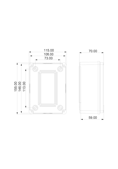Buat Kutusu, Bağlantı Kutusu, Dağıtım Kutusu Ip65 Su Geçirmez 115 X 155 X 70 Mm Muhafaza Kutusu Poli 032-1511