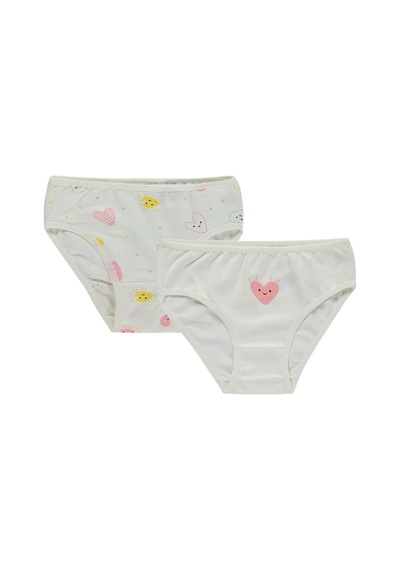 Civil Girls Kalp 2-12 Yaş Kız Çocuk 2'li Külot - Standart 82K66116626W1