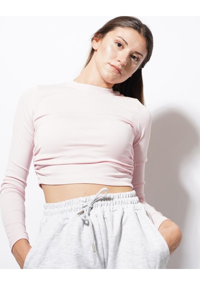 Ckm Moda Angle Yan Büzgülü Body Pembe
