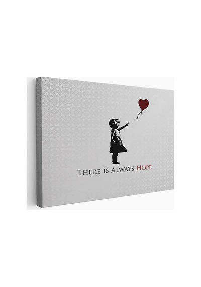 Es10 Banksy Kırmızı Balonlu Kızın'ın Her Zaman Umut Vardır Yazılı Tablosu-5012 (50 x 70)