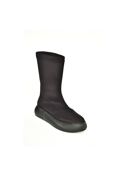 Fox Shoes T811230904 Siyah Kumaş Kalın Tabanlı Kadın Bot Siyah-Kumaş Siyah